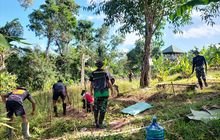 Manfaatkan Lahan Tidur, Satgas Pamtas Yonif 726/Tamalatea Gencarkan Ketahanan Pangan