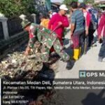 Babinsa Titipapan Sertu Samsul Kahar Bersama Seluruh Perangkat Kecamatan Medan Deli dan Warga Masyarakat Melaksanakan GOMAS