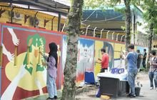 Tembok Kantor Camat Medan Helvetia Dilukis Seniman