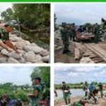 Tuntaskan Pemasangan Bronjong, Prajurit TNI Miliki Semangat Petarung