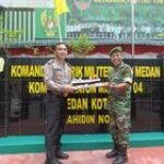 HUT TNI Ke-78 Polsek Medan Area Kunjungi Makoramil 0201-04/MK