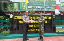 HUT TNI Ke-78 Polsek Medan Area Kunjungi Makoramil 0201-04/MK