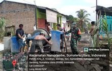 Bersama Aparat Pemdes, Babinsa 0201-14/PB Tinjau Pengerjaan Pembangunan Jalan Desa Deli Tua