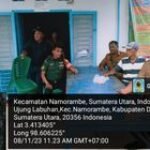 Babinsa 0201-14/PB Namo Rambe Komsos Bersama Perangkat Desa Ujung Labuhan
