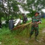 Danramil 0201-10/MM Kapten Inf Rahimin Beserta Babinsa Gotong Royong Massal Normalisasi Sungai Deli