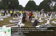 Babinsa Koramil 0201-08/MA Ikut Kegiatan Karya Bakti Pembersihan TMP Bukit Barisan