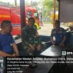 Babinsa Koramil 0201-08/MA Serda M.Zalukhu Kunjungi Kantor Petugas Pemadam Kebakaran