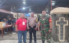 Babinsa Koramil 0201-05/MB Monitoring Dan Amankan Ibadah Sabtu Suci Gereja Katholik Paroki St. Anthonius