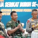 Kasdam V/Brawijaya Halal Bihalal Bareng Kapolda dan Buruh Se-Jatim