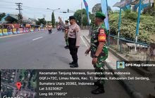 Anggota Koramil 0201-16/TM Melaksanakan Pos PAM Idulfitri Di Wilayah Binaan