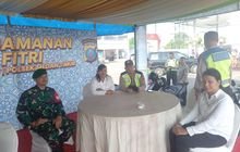 Personel Koramil 0201-02/MT Melaksanakan Kegiatan POS PAM Ketupat di SPBU Cemara