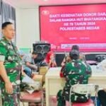 Babinsa Kodim 0201/Medan Ikut Baksos Donor Darah dalam Peringatan HUT Bhayangkara ke-78