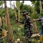Babinsa Kodim 0201-R12/Hp Gerakkan Gotong Royong Bersama Warga Tandem Hilir 1 untuk Pemanfaatan Lahan Kosong