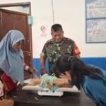 Dampingi "Bulita" ke Posyandu, Cara Babinsa Kampanyekan Hidup Sehat di Lokasi TMMD