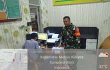 Babinsa Helvetia Tengah Perkuat Sinergi dengan Staf Kelurahan melalui Komsos