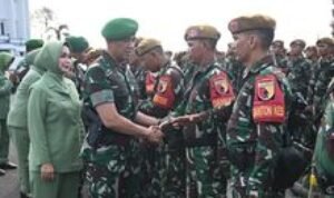 Penuh Kebanggaan, Dangartap Mayjen TNI Rudy Saladin Sambut Kedatangan Satgas Yonarhanud 8/MBC