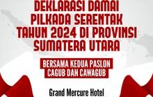 Pemprov Sumut Gelar Deklarasi Pilkada Damai, Undang Bobby Afif Nasution dan Edy Rahmayadi