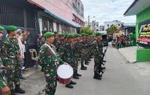 Danramil 0201-10/MM Pimpin Upacara Persemayaman dan Pemakaman Serma Purnawirawan H. Mukidjo
