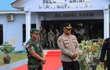 Kapolrestabes Medan Sambut Kunjungan Menteri Pertahanan RI di Lanud Soewondo