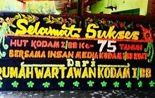 Rumah Wartawan Kodam I/BB Kirim Papan Bunga, Wujud Sinergi Abadi di HUT ke-75 Kodam I/Bukit Barisan