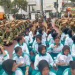 Pramuka Saka Wira Kartika Ikut Meriahkan Gladi Bersih HUT TNI ke-80 di Lapangan Merdeka