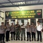HUT TNI Ke-80, Personel Polsek Medan Baru Sambangi Koramil 0201-05/MB