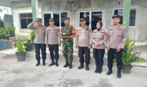 Kapolsek Medan Area Beri Ucapan Selamat HUT ke-80 TNI di Koramil 0201-03/MD