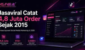 Jasaviral Catat 4,8 Juta Order Sejak 2015, Perluas Layanan Social Media Marketing di 2026. karikatur ini menggunakan AI.
